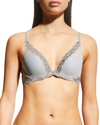 Natori Feathers Contour Plunge Bra In Stone Fog