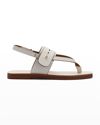 Mercedes Castillo Adria Napa Thong Flat Sandals In Cream