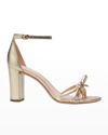 Kate Spade Flamenco Metallic Leather Heels In Pale Gold