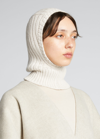 The Row Everest Rib Cashmere Knit Balaclava In Dove