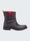 Rag & Bone Woman Moto Rubber Rain Boots Black In Black Rubber