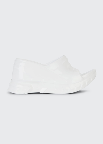 Givenchy Marshmallow Rubber Wedge Slide Sandals In White