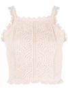 SAINT LAURENT CROCHET CROPPED WOOL TOP