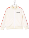 Palm Angels Kids Girls Cotton Blend Track Sweatshirt With Logo In White