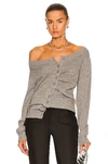 Rta Asymmetric Button-down Cashmere Cardigan In Rhino Grey