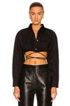 Andreädamo Andreadamo Cropped Shirt In Black