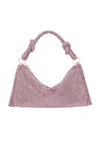 Cult Gaia Hera Nano Rhinestone Shoulder Bag In Shell Pink