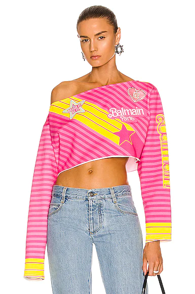 balmain barbie crop top