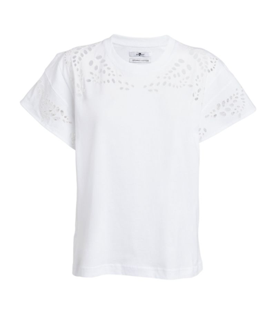 7 For All Mankind Eyelet Flutter-sleeve Top In White