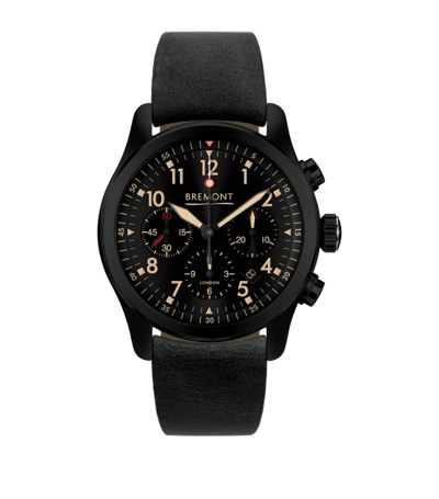 Bremont Alt1-p2 Jet Stainless-steel And Leather Automatic Watch In Black