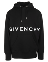 GIVENCHY MAN BLACK HOODIE WITH GIVENCHY 4G EMBROIDERY
