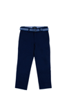 Polo Ralph Lauren Kids Boys Blue Cotton Trousers With Belt In Blue