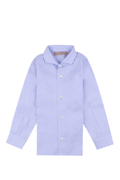 La Stupenderia Kids' Cotton Shirt In Light Blue