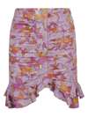 Isabel Marant Milendi Ruffle-trimmed Floral Miniskirt In Pink