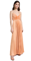 A.l.c Aries Pleated Maxi Gown In Mandarin