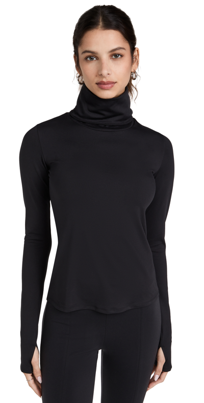 Alo Yoga Soft Protection Long Sleeve Turtleneck Top In Black