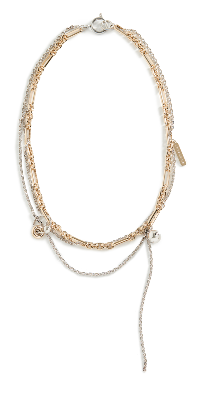 Justine Clenquet Silver & Gold Rachel Necklace In Gold & Palladium