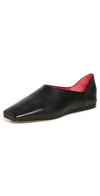 MANSUR GAVRIEL SQUARE TOE BABOUCHE FLATS BLACK/FLAMMA