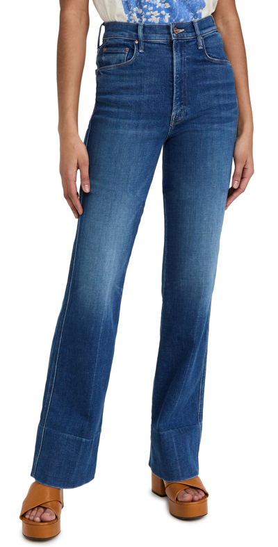 Mother The Maven Wide Hem Heel Jeans In Briefly Gorgeous