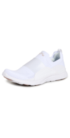Apl Athletic Propulsion Labs Techloom Bliss Mesh And Neoprene Slip-on Sneakers In White/rose Dust