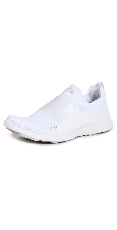 Apl Athletic Propulsion Labs Techloom Bliss White Stretch-knit Sneakers