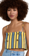 Rosie Assoulin Cropped Button-embellished Tank Top In Sunshine