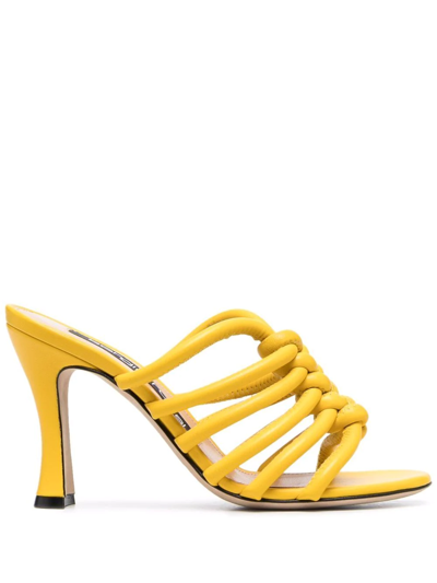 Sergio Rossi Sr Alicudi Knot-detail Sandals In Yellow