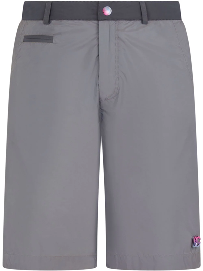 Dolce & Gabbana Two-tone Long Swim Shorts In Grey