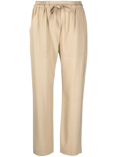 Etro Drawstring-waist Tapered-leg Trousers In Neutrals