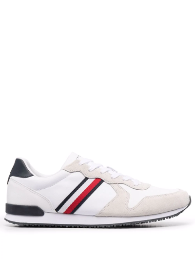 Tommy Hilfiger Side Stripe-detail Sneakers In White