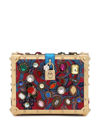 Dolce & Gabbana Dolce Box Embellished Shoulder Bag In Blue