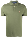 Polo Ralph Lauren Ribbed Collar Polo Shirt With Side Vents In Green