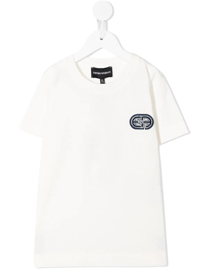 Emporio Armani Kids' Logo-patch Short-sleeved T-shirt In White