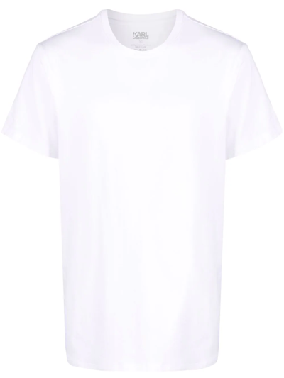 Karl Lagerfeld Crew-neck Short-sleeve T-shirt In White