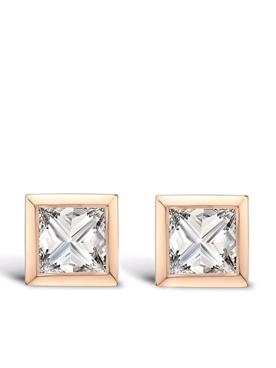 Pragnell 18kt Rose Gold Rockchic Diamond Stud Earrings In Pink