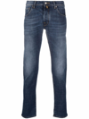 Incotex Low-rise Straight-leg Jeans In Blue