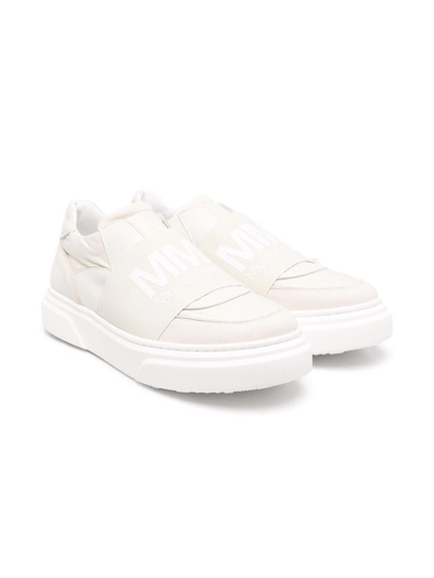 Mm6 Maison Margiela Teen Logo-print Slip-on Trainers In Neutrals