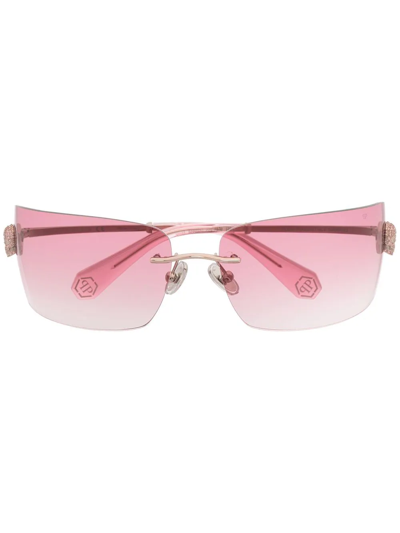 Philipp Plein Eyewear Gradient Rectangle-frame Sunglasses In Pink