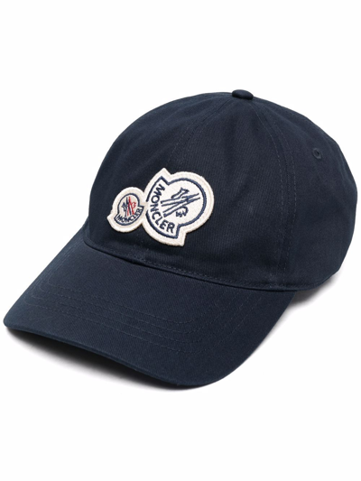 Moncler Logo-patch Detail Baseball Cap In Blue