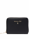 Patrizia Pepe Logo-lettering Pebble Wallet In Black