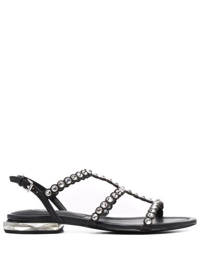 Ash Paolo Studded Leather Sandals In Nero