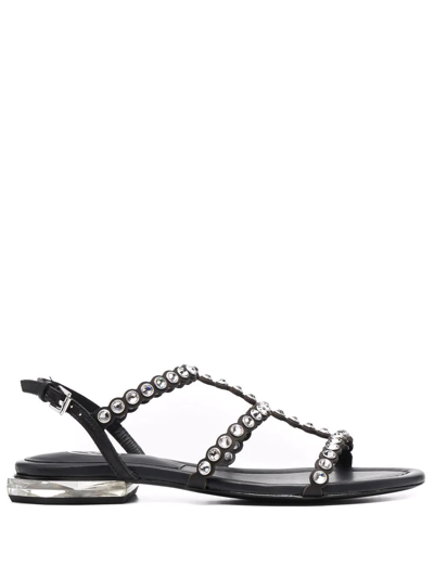Ash Flat Sandals In Black