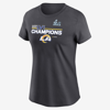 Nike Women's Super Bowl Lvi Champions Roster (nfl Los Angeles Rams) T-shirt In Grey