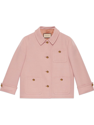 Gucci Patch-pocket Button-up Jacket In Pink