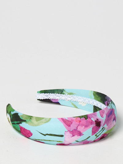 Dolce & Gabbana Bluebellprint Poplin Hairband In Multicolor