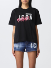Dsquared2 Be Icon Spray T-shirt In Cotton In Black