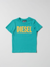 Diesel Babies' Cotton T-shirt With Logo In Green