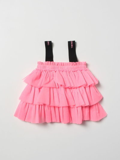 Twinset Kids' Flounced Tulle Skirt In Fuchsia