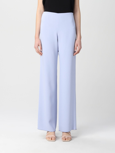 Emporio Armani Wide Pants In Cady In Sky Blue
