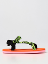 Stella Mccartney Multicolor Sandals For Girl With Logo In Coral